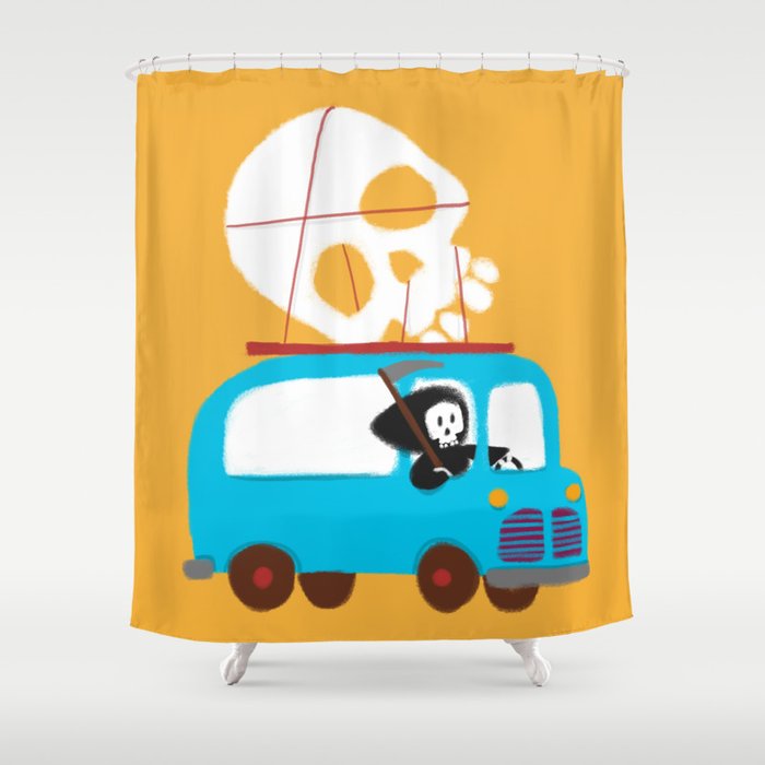 Death on wheels Shower Curtain