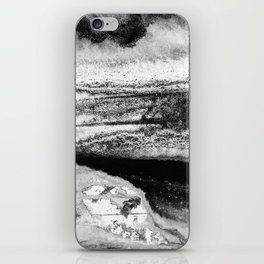 Mountain River Black And White Abstract Landscape Painting iPhone Skin
