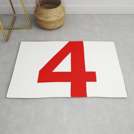 Number 4 (Red & White) Area & Throw Rug