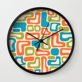 Retro Mid Century Modern Abstract composition 458 Wall Clock
