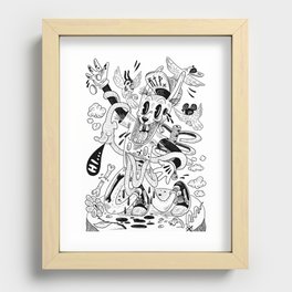 Awesome rabbit is awesome (b/w version) Recessed Framed Print