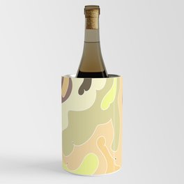 Cute doodles, simple funny pattern in delicate colors for kids, beige, peach, puple, yellow tints Wine Chiller