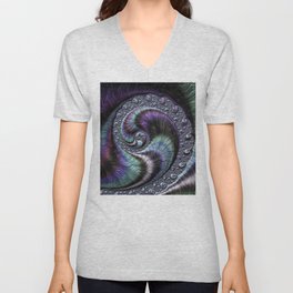 Fractal Art-Abalone V Neck T Shirt