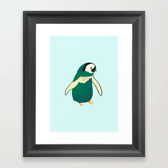 Penguin Cutey. penguin art. Framed Art Print
