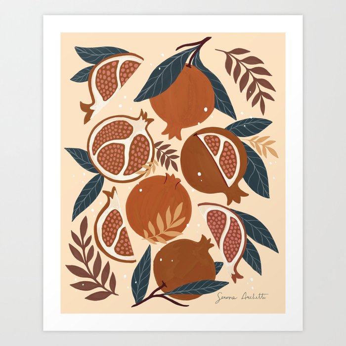 Pomegranate - Terracotta Art Print
