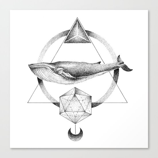 GEOMETRIC WHALE Canvas Print