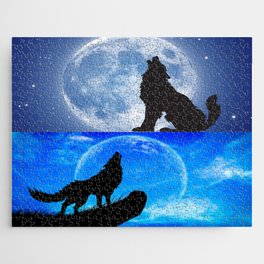 Wolves In Moonlight  Jigsaw Puzzle