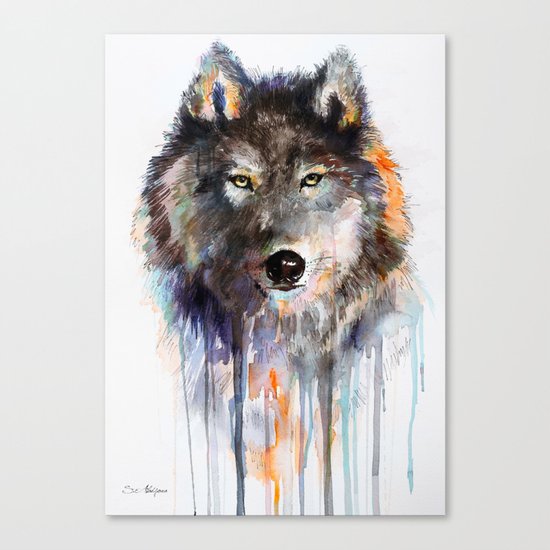 Charcoal Wolf Canvas Print