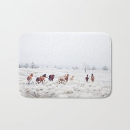 Winter Horses Bath Mat