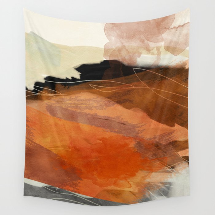 landscape in fall abstract art Wall Tapestry