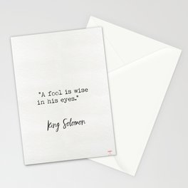 King Solomon Quotes 3 Stationery Card