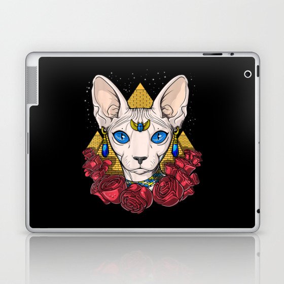 Sphynx Cat Hairless Cat Egyptian Goddess Bastet Pyramids Laptop & iPad Skin