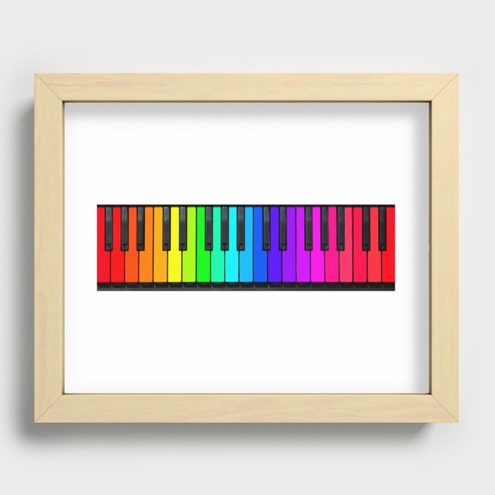 Rainbow Piano Keyboard  Recessed Framed Print