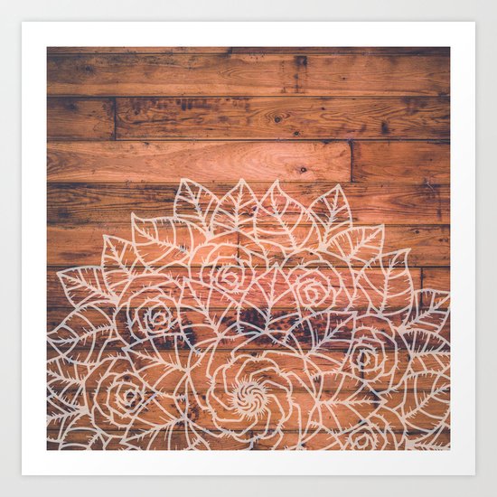Wood Mandala I Art Print