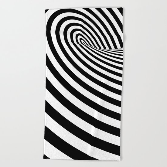 Dizzy lines - Optical game 16 Beach Towel