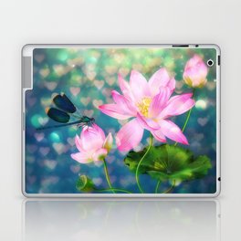 Dreamy vintage Lotus and Dragonfly Laptop Skin