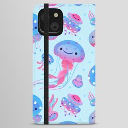 Polka dot jellyfish iPhone Wallet Case
