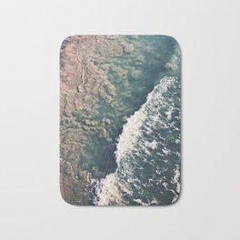 Gradient of the Sea Bath Mat | Vibrant, Wave, Water, Santamonica, Contrast, Beach, California, Nature, Color, Ocean 