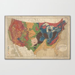 Vintage United States Geological Map (1872) Canvas Print