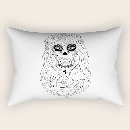 Santa Muerte NB Rectangular Pillow