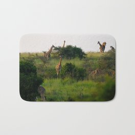 South Africa Photography - Giraffes Enjoying The African Nature Bath Mat