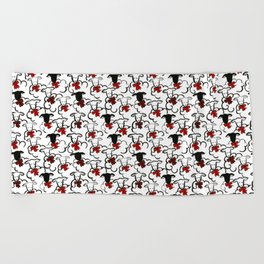 Sheep Wearing Bows Beach Towel