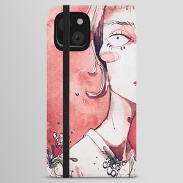 The Lady with short Hair iPhone Wallet Case