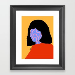 Face lines girl portrait Framed Art Print