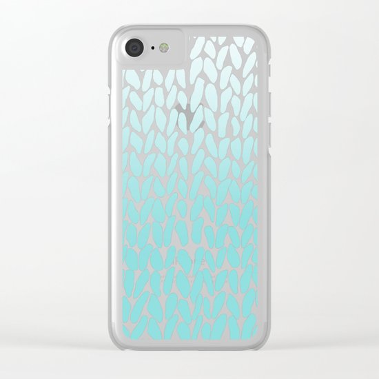 Hand Knitted Ombre Teal Clear iPhone Case