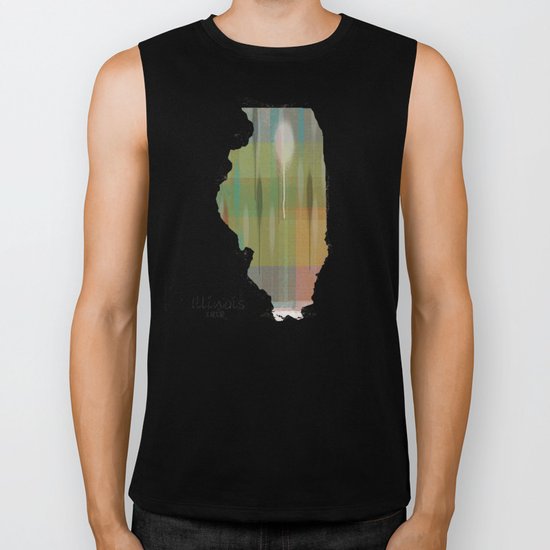 illinois state map Biker Tank