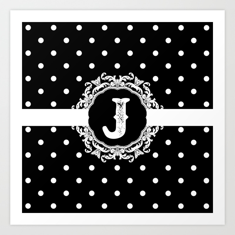 Black Monogram Letter J Art Print By Jsdavies Society6