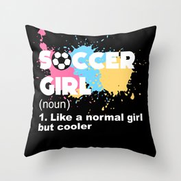 Soccer Girl Throw Pillow