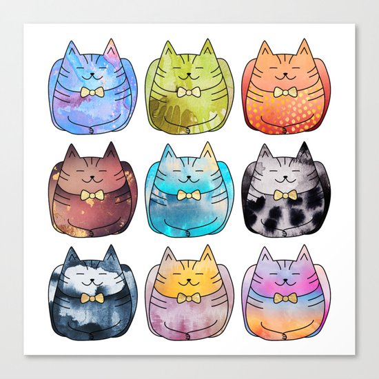 Colorful Cats Canvas Print
