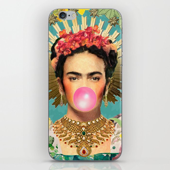 Frida Kahlo Crown & Bubble Gum iPhone Skin