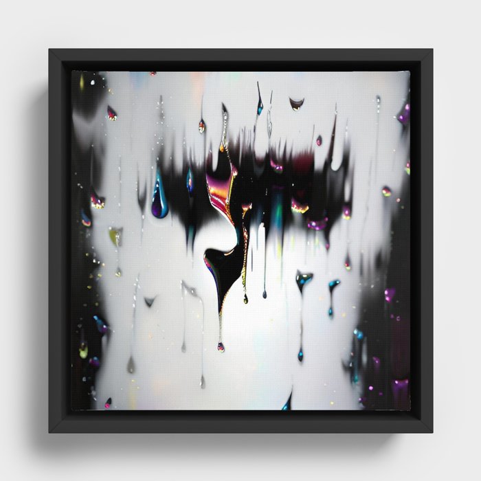 AI GENERATED metallic prism Framed Canvas