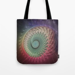 Abstract and Colorful Snail Modern  Fractal Art Tote Bag