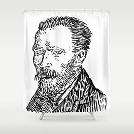 Van Gogh White Shower Curtain