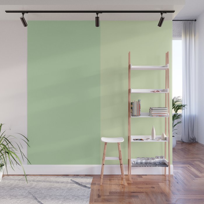 Gradient Green solid color stripes pattern Wall Mural