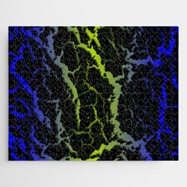Cracked Space Lava - Blue/Lime Jigsaw Puzzle