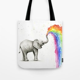Rainbow Baby Elephant Tote Bag