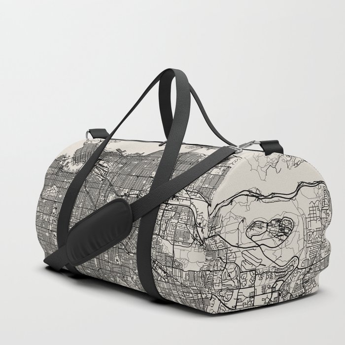 Canada, Vancouver Map - Black & White Duffle Bag