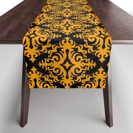 Damask (Orange & Black Pattern) Table Runner