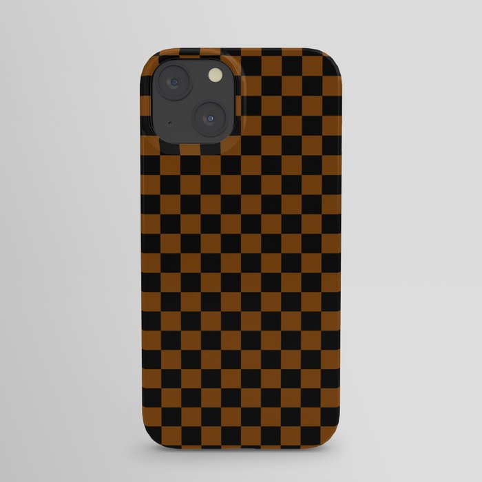 Black and Chocolate Brown Checkerboard iPhone Case