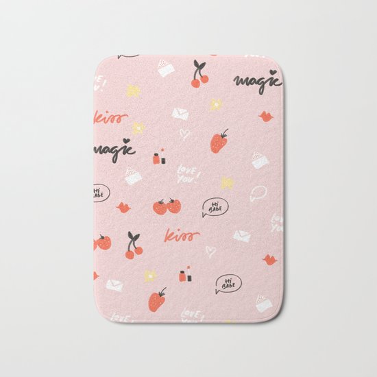 Girl In Love Pattern Bath Mat