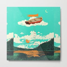 DREAM BOAT Metal Print | Dreamy, Lake, Oregon, Dream, Dreamlike, Clouds, Sun, Cloud, Nature, Moon 