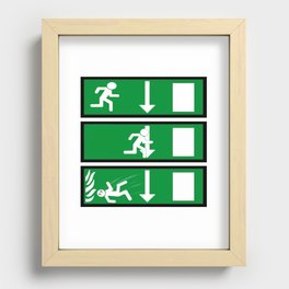 Fire Exit Funny. Recessed Framed Print