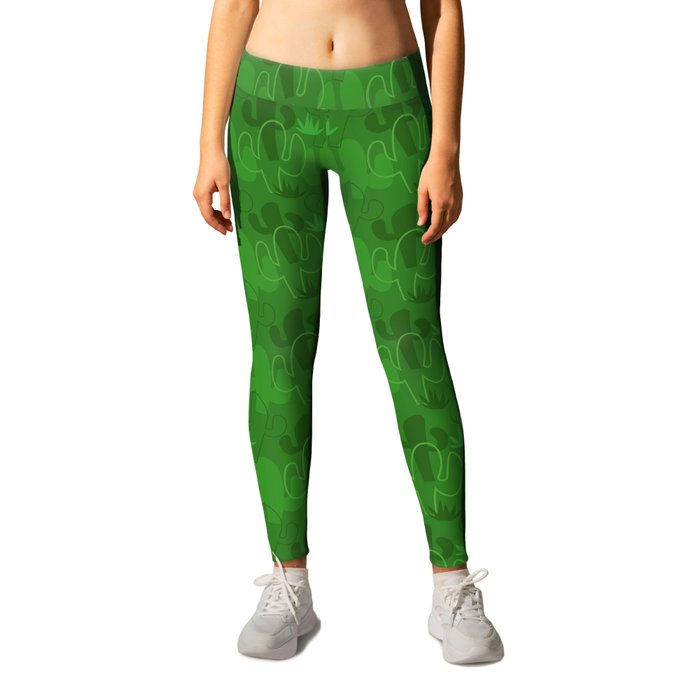 children's pattern-pantone color-solid color-green Leggings