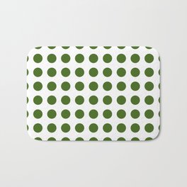 Simply Polka Dots in Jungle Green Bath Mat | Polka, Minimalist, Dots, Dot, Simple, Green, Shade, Plain, Flat, Minimalism 