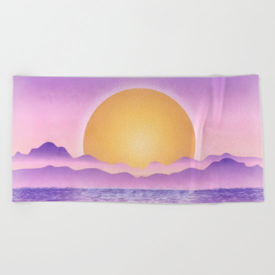 Sunset - purple variation Beach Towel