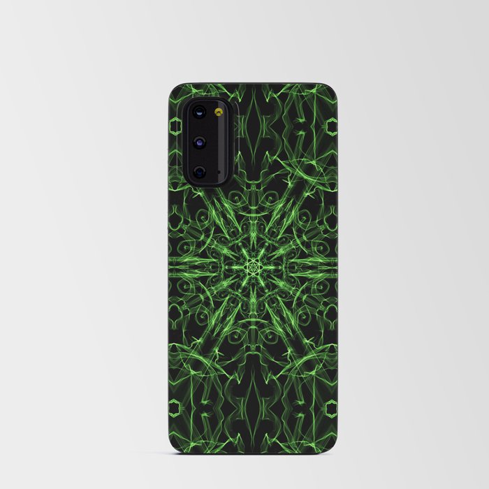 Liquid Light Series 11 ~ Green Abstract Fractal Pattern Android Card Case